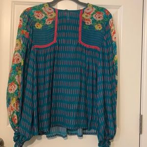 Anthropologie Bl-nk London Miranda Peasant Blouse Small